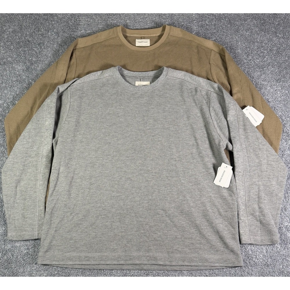 NWT Mason Row Waffle Knit Thermal Shirt Men's XL Long Sleeve Casual Lot Of 2